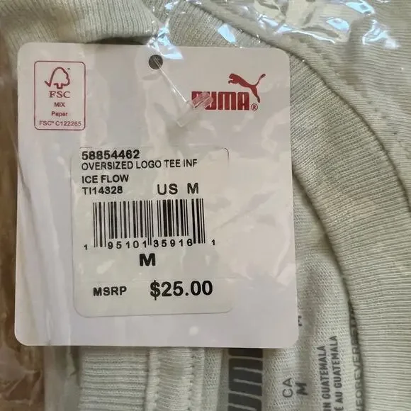 NWT Puma Oversized Logo Crewneck Short Sleeve T Shirt Mens Medium Top - Picture 4 of 4